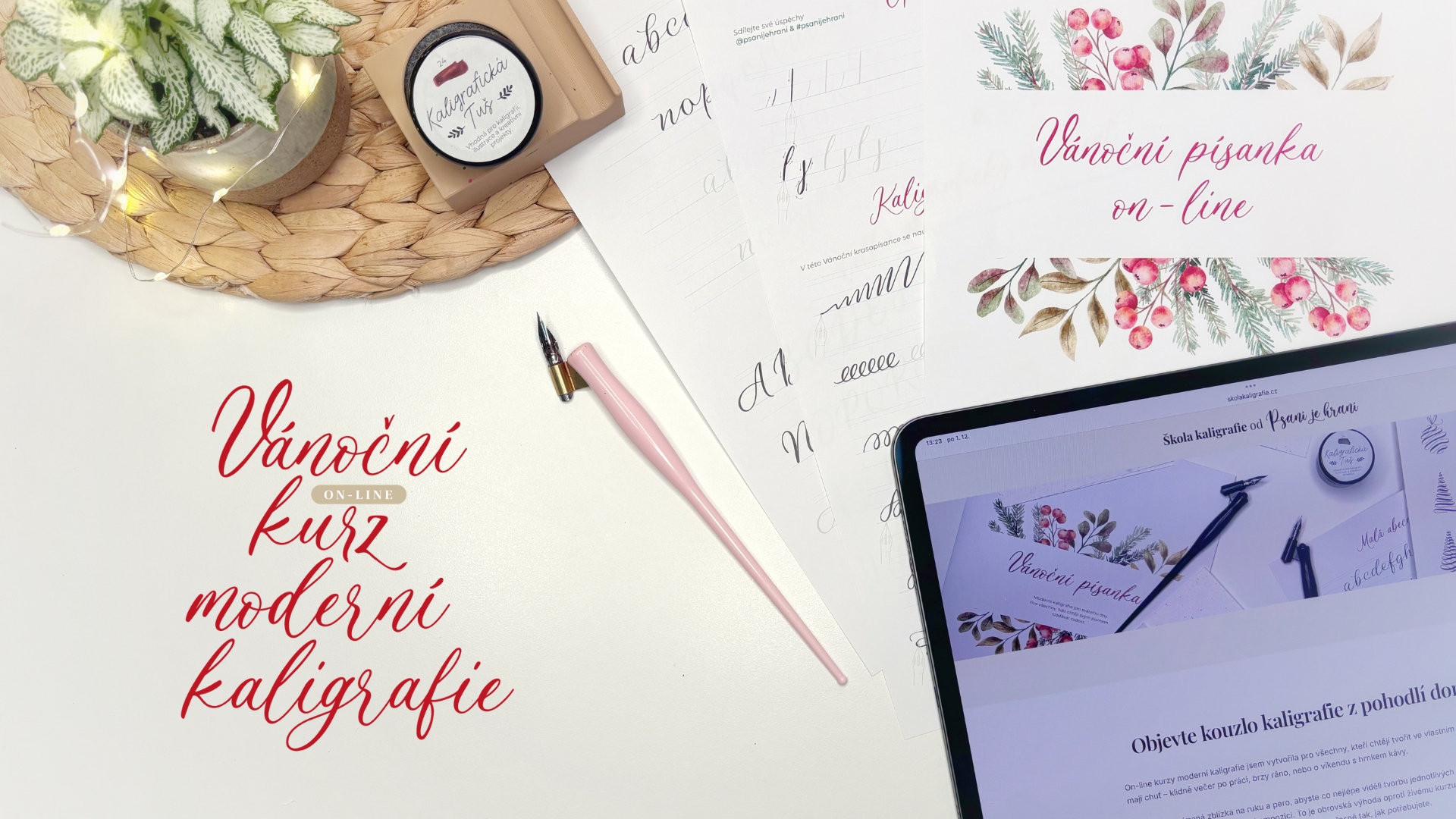 Úvod – Vánoční on-line kurz moderní kaligrafie