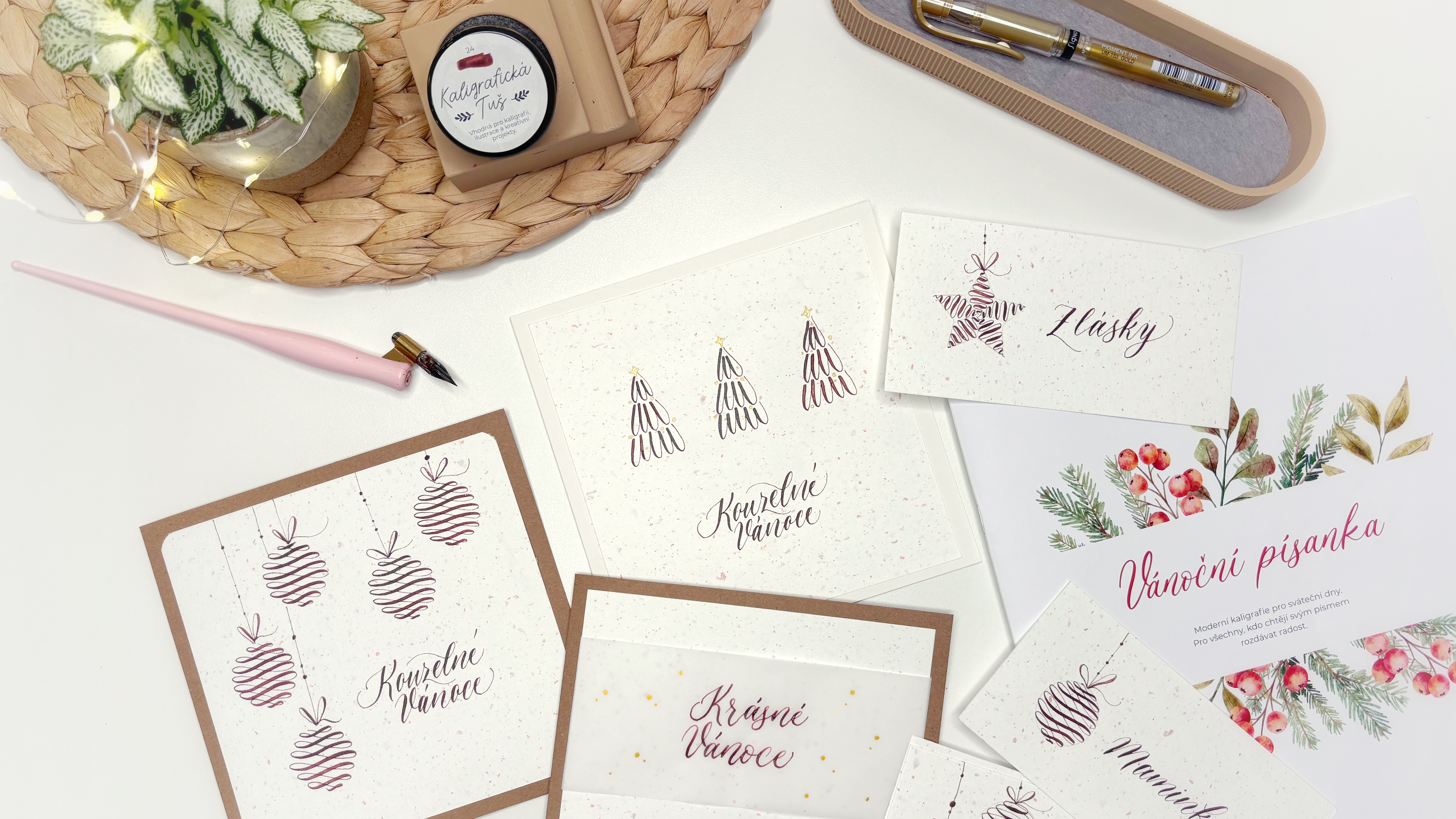 On-line vánoční kurz moderní kaligrafie